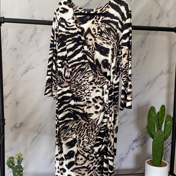 INC International Concepts Dresses & Skirts - Macy’s INC mixed animal print wrap dress 2X
